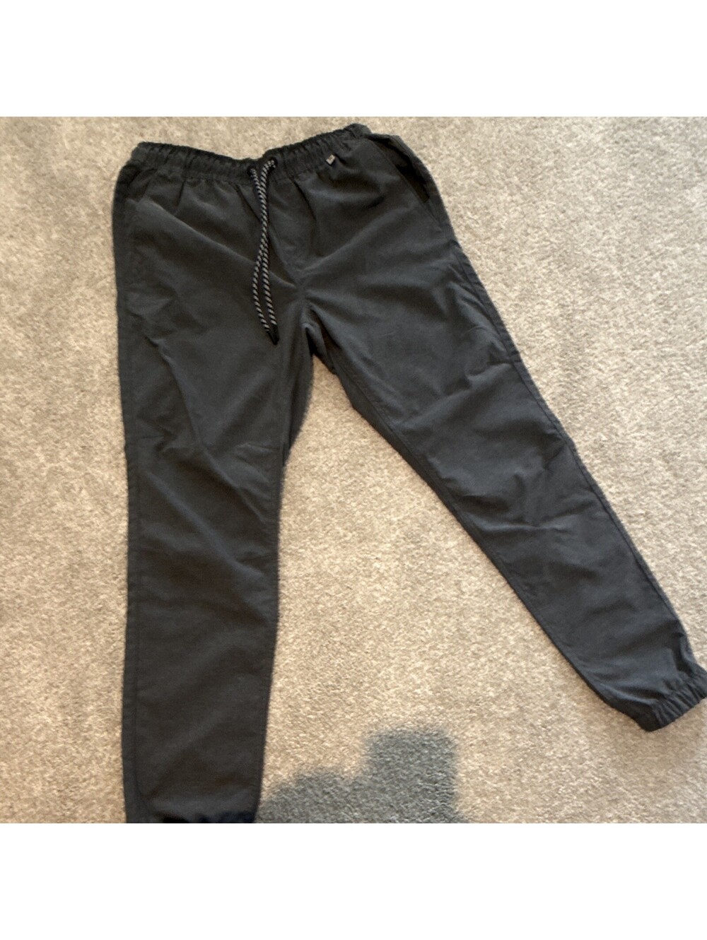 Hurley Men's Gray Jogger Pants S Polyester Drawstring Elastic Waist Pockets